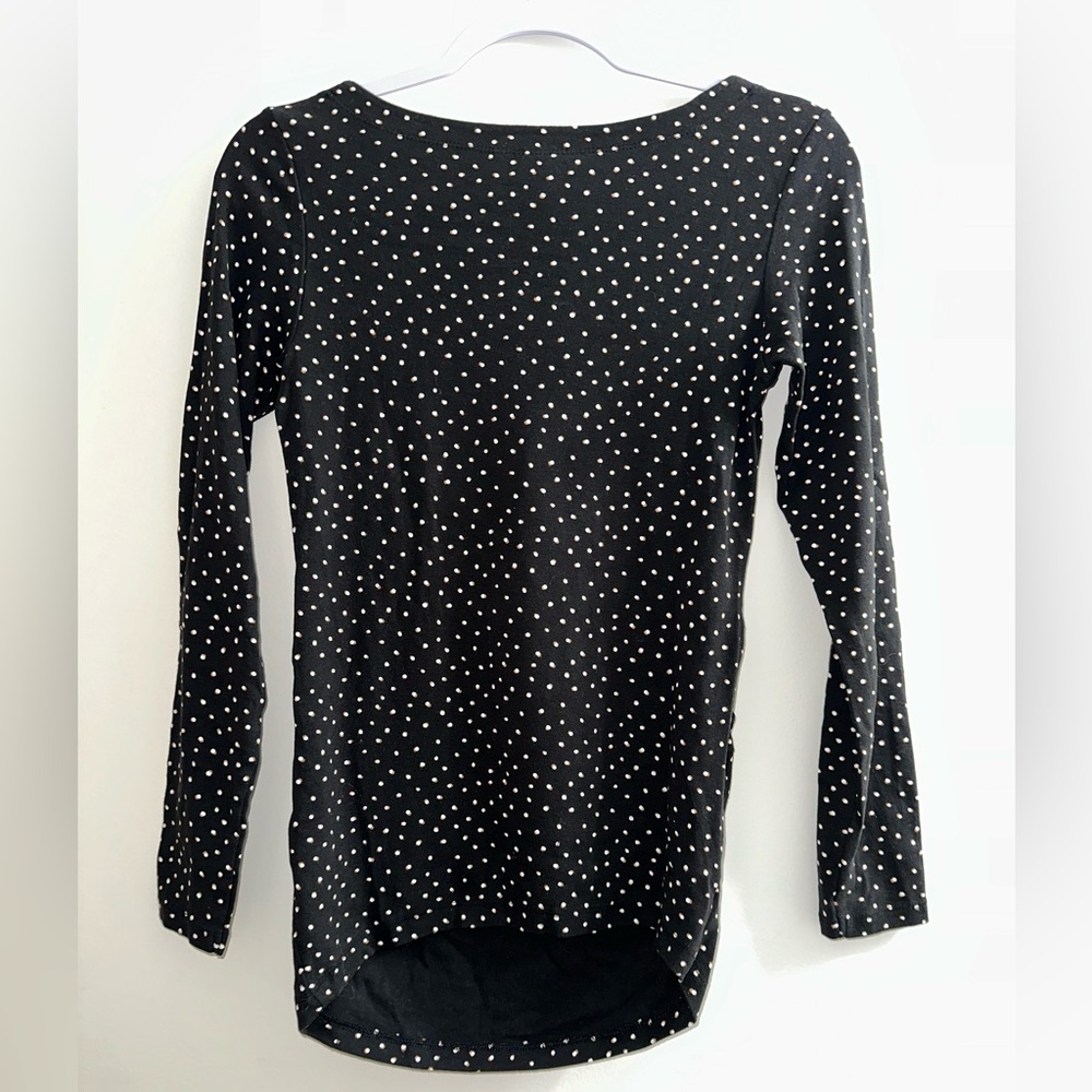 H&M Maternity | Black & White Polka Dot Long Sleeve Top – Size M